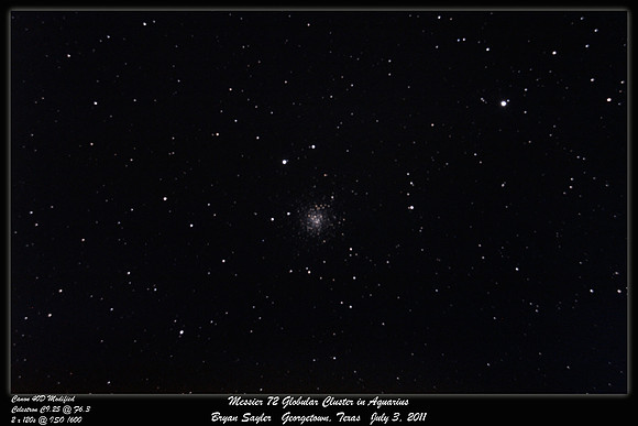 Messier 72 Globular Cluster in Aquarius