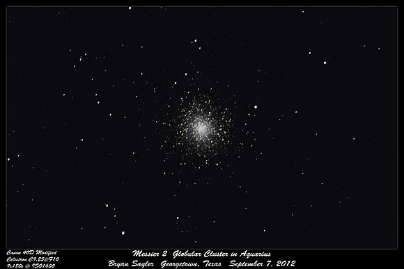 Messier 2 Globular Cluster in Aquarius