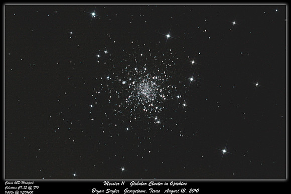 Messier 12 Globular Cluster in Opichius