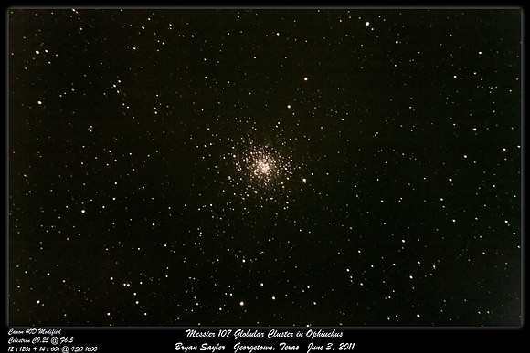 Messier 107 Globular Cluster in Opiuchus