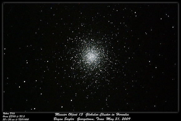 Messier Object 13  Globular Cluster in Hercules - 2009