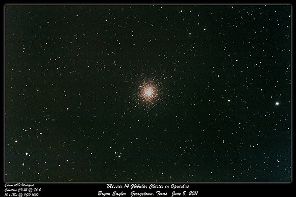 Messier 14 Globular Cluster in Ophiuchus
