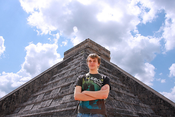 Nathaniel at El Castillo in Chichen Itza