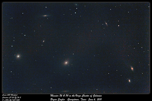 Messier 84 & 86 in the Virgo Galaxy Cluster