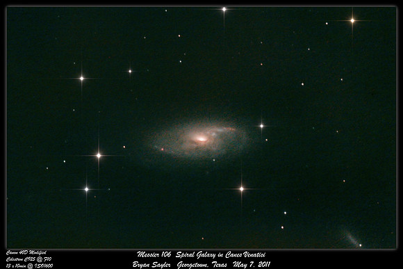 Messier 106 Spiral Galaxy in Canes Venatici
